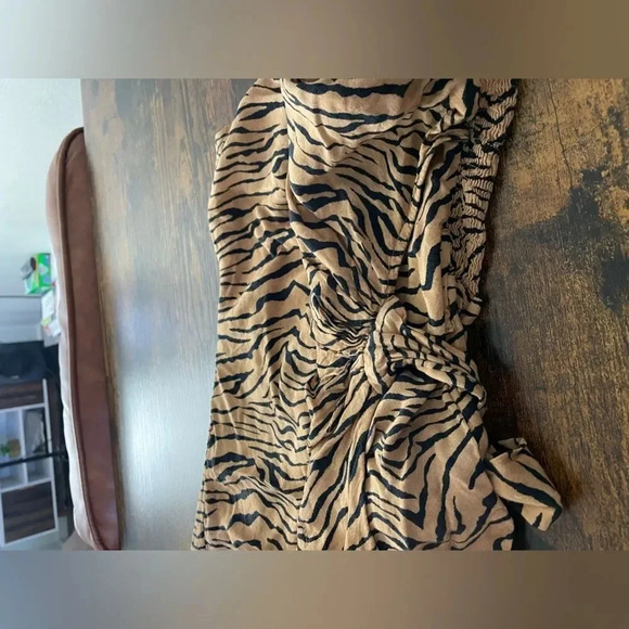 vix paula hermanny strapless leopard print midi dress - Picture 7 of 11